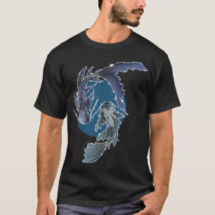 Blauwe koi t-shirt