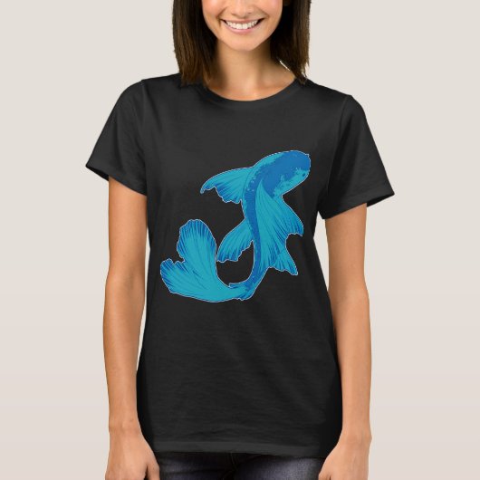 Blauwe Koi T-shirt (Voorkant)