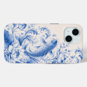 Blauwe Koi Vis Lotus Hoesje (Achterkant (horizontaal))