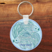 Blauwe Koi Vis  Sleutelhanger (Voorkant)
