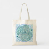 Blauwe Koi Vis tote tas (Achterkant)