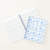 Blauwe Kokette Strik Met Aangepaste Naam Notitieboek (Binnen)