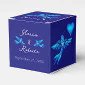 Blauwe kolibrie Boho Mexicaanse bruiloft Bedankdoosjes (Voorkant Zijde)