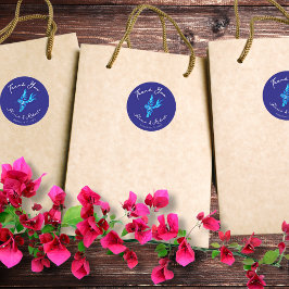 Blauwe kolibrie Boho Mexicaanse bruiloft Ronde Sticker