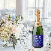 Blauwe kolibrie Boho Mexicaanse bruiloft Sparkling Wijnetiket