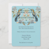 Blauwe kolibrie Hydrangea Bloemen Bruiloft Kaart (Voorkant)