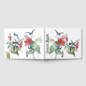 Blauwe kolibrie Vogels Rode Bloemen Gastboek Gastenboek (Volledig)