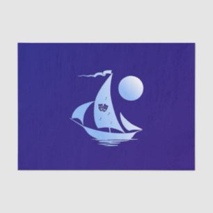Blauwe komedie en tragedie Theater Sailboat Tissuepapier