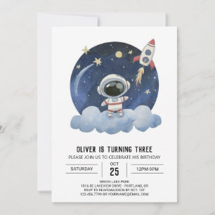 Blauwe komeet Kinder astronaut jongen Verjaardag Kaart