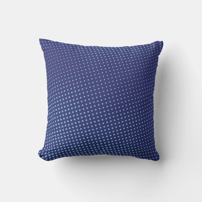 Blauwe komische pop-art halftone-achtergrondvinteb kussen (Voorkant)