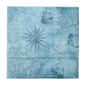 Blauwe kompas tegeltje (Voorkant)