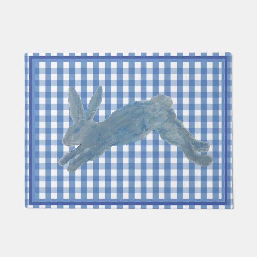 Blauwe konijn deurmat (Voorkant)