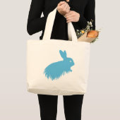 Blauwe konijn grote tote bag (Voorkant (product))