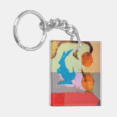 Blauwe konijn sleutelhanger (Voorkant Links)