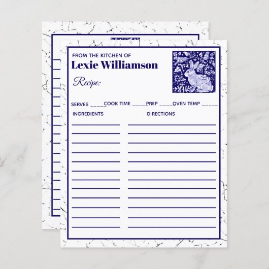 Blauwe konijn uit keuken van de Douane Delft Dedha (Voorkant / Achterkant)