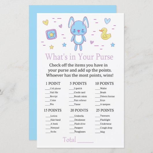 Blauwe konijn Wat zit er in je paardenspel? (Voorkant / Achterkant)