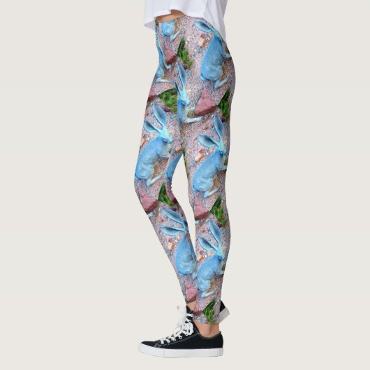 blauwe konijnenkonijnen leggings (Links)