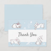 Blauwe konijntjes dank u notitie Kaarten Notitiekaartje (Voorkant / Achterkant)