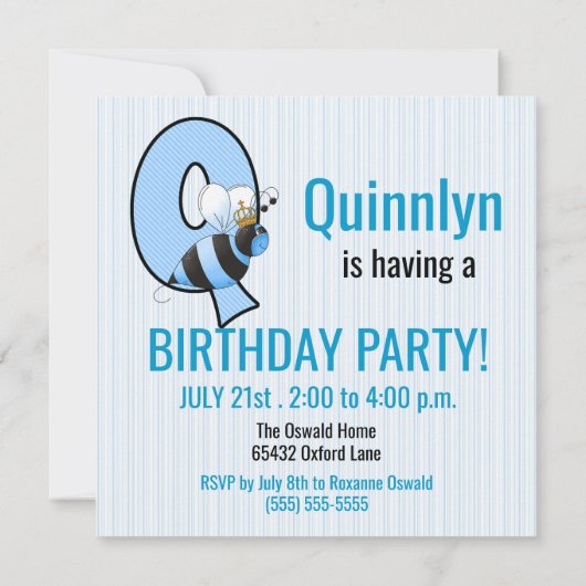 Blauwe koningin van Bee Kaart (Achterkant)