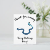 Blauwe Koningscobra Gefeliciteerd verjaardag  Bedankkaart (Staand voorkant)