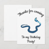 Blauwe Koningscobra Gefeliciteerd verjaardag  Bedankkaart (Voorkant / Achterkant)