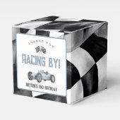 Blauwe koningswagen Birthday Party Bedankdoosjes (Voorkant Zijde)