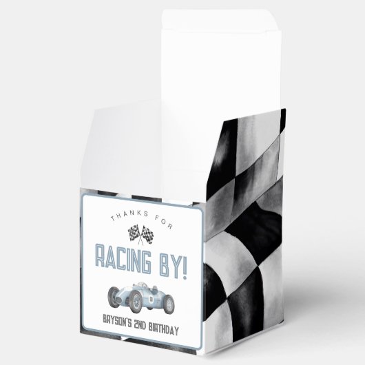 Blauwe koningswagen Birthday Party Bedankdoosjes (Geopend)