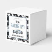 Blauwe koningswagen Birthday Party Bedankdoosjes (Achterkant)