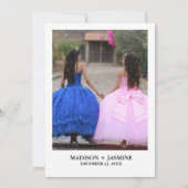 Blauwe koninklijke bloemenvlinder tweeling quincea kaart (Achterkant)