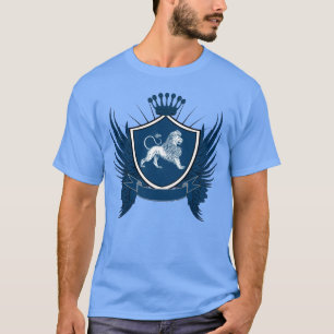 Blauwe koninklijke kreeft met leeuw t-shirt