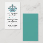 Blauwe koninklijke kroon, Uitzondering en sla de d Informatiekaartje (Voorkant / Achterkant)