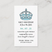 Blauwe koninklijke kroon, Uitzondering en sla de d Informatiekaartje (Voorkant)