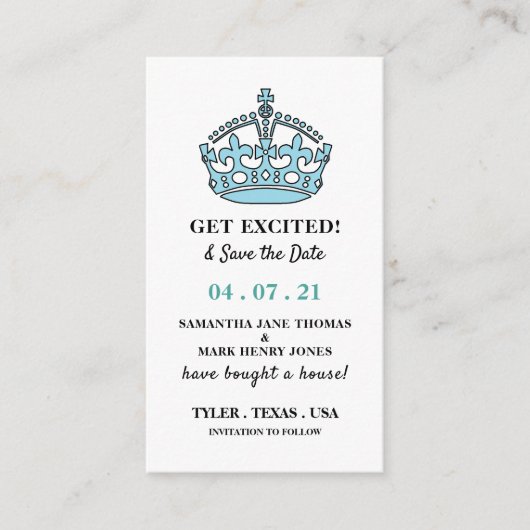 Blauwe koninklijke kroon, Uitzondering en sla de d Informatiekaartje (Voorkant)