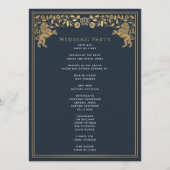 Blauwe Koninklijke Leeuw Middeleeuws Zwaard Trouwp Programmakaart (Achterkant)