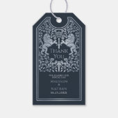 Blauwe Koninklijke Leeuw Middeleeuwse Zwaard bruil Cadeaulabel (Voorkant)