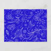 Blauwe Koninklijke Ring Islamitische Moslim Verlov Briefkaart (Achterkant)