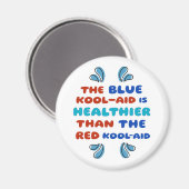 Blauwe Kool Aid RONDE MAGNEET (Voorkant / Achterkant)