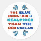 Blauwe Kool Aid RONDE STICKER (Voorkant)