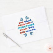 Blauwe Kool Aid RONDE STICKER (Envelop)