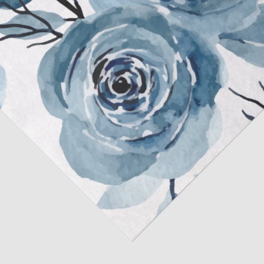 Blauwe kool Rozen Decoupage Tissuepapier (Detail)