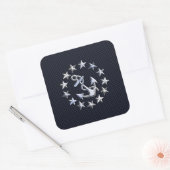 Blauwe koolstof stijl Nautische jacht vlag Afdruk Vierkante Sticker (Envelop)