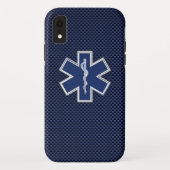Blauwe koolstof stijl voor Paramedische spoedmaatr Case-Mate iPhone Case (Achterkant)