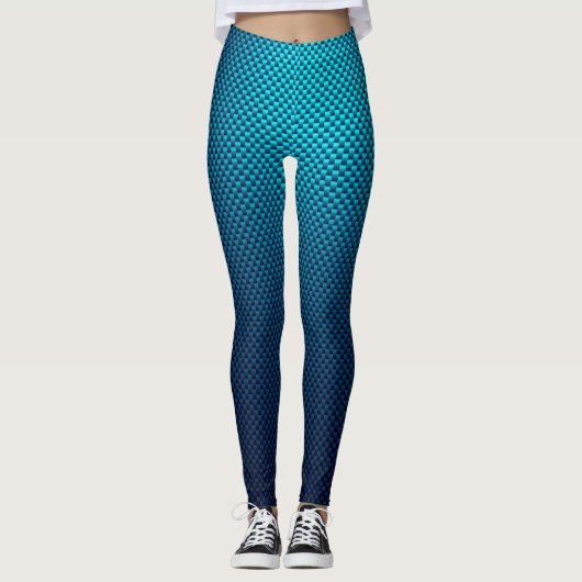 Blauwe koolstofvezel leggings (Voorkant)
