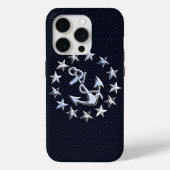 Blauwe koolstofvezel Nauwe jachtvlag Afdruk Case-Mate iPhone Case (Achterkant)