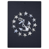 Blauwe koolstofvezel Nauwe jachtvlag Afdruk Klembord (Achterkant)