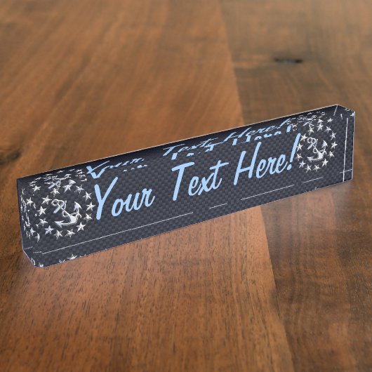 Blauwe koolstofvezel Nauwe jachtvlag Afdruk Naambordje (Zijkant)