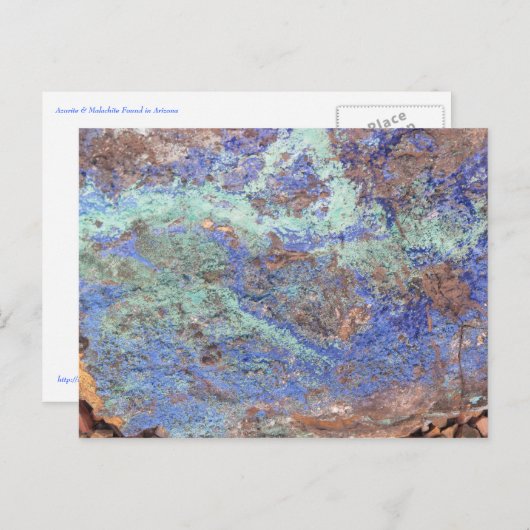 Blauwe koper briefkaart (Voorkant / Achterkant)