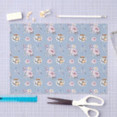 Blauwe Kopje Thee met Roze Bloemen Tissuepapier (Craft)