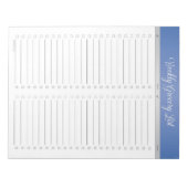 Blauwe koptekst Wekelijkse basislijst - checklist Notitieblok (Voorkant)