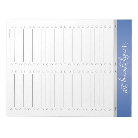 Blauwe koptekst Wekelijkse basislijst - checklist Notitieblok (Voorkant)